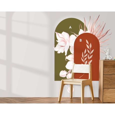Best Boho Floral Arch With Colorful Flowers Wall Stickers