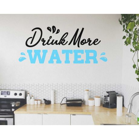 Kitchen Wall Quote Drink More Water