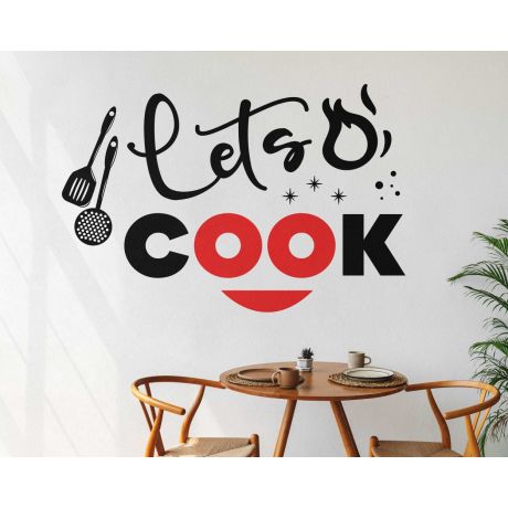 Kitchen Wall Quote Lets Cook Wall Art Stickers