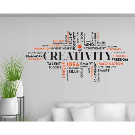 Creativity Words Cloud Motivational Quote Wall Decals For Office Decoration