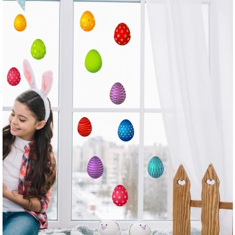 Easter Egg Window Stickers for Window Decoration