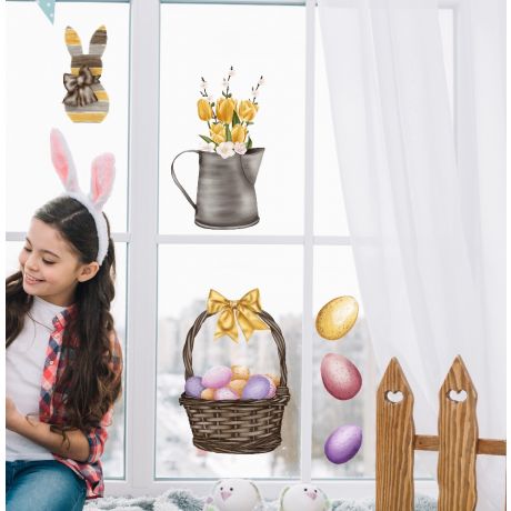 Easter Egg Window Decoration, Easter Eggs Window decor,Easter Bunny Window Stickers