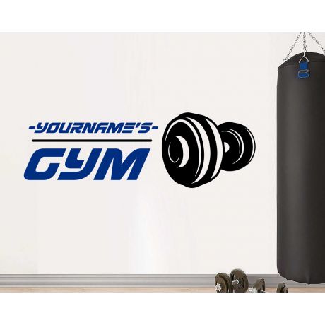 Custom Name Gym Wall Stickers Personalised Gym
