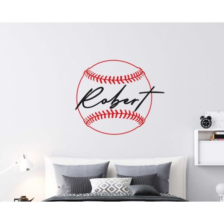 Custom Name With Baseball Wall Stickers For Boys Room Wall Decor, Best Baseball Decals