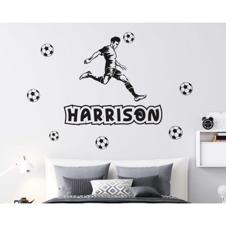 Best Custom name With Football Wall Stickers For Sports Man Room Wall Decor