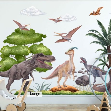 Dino Jurassic ParkWall sticker, Kids Room Sticker, Wall Decal, Home Decoration, Dinosaur Wall Stickers for Kids Room, Children wall stickers
