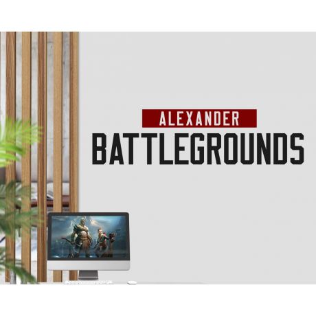 Custom Name And Battlegrounds Wall Decals For Boys Gaming Room Wall Decoration