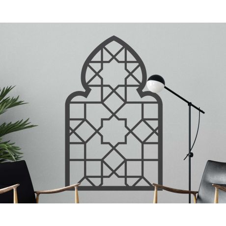 Beautiful Geometric Islamic Window Pattern Arch Design Wall Decals