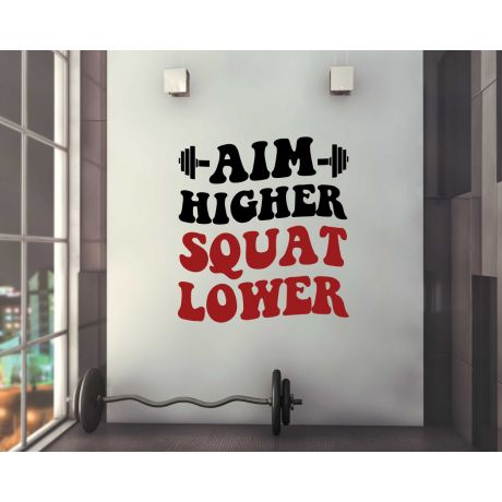 Gym Fitness Quotes Aim Higher Squat Lower