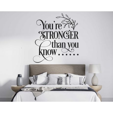 You're Stronger Than You Know Inspirational Quotes Wall Decals For Strength