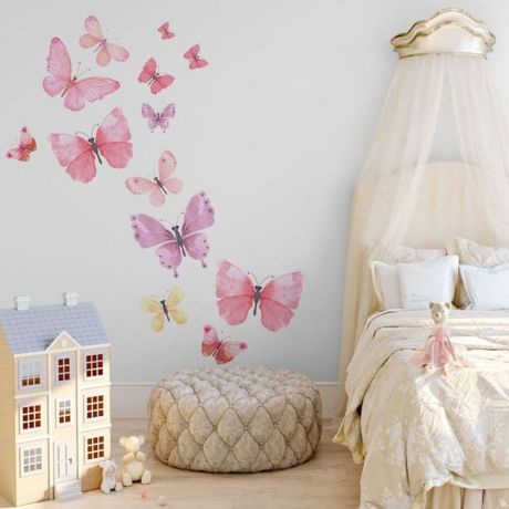 Kids Room Decoration, Butterfly Wall Stickers for Nursery, Cute Sticker Pack, Vinyl Nature Butterfly Art Waterproof Sticker