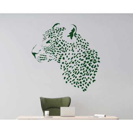 Leopards Animal Head Wall Decals For Room Wall Decoration