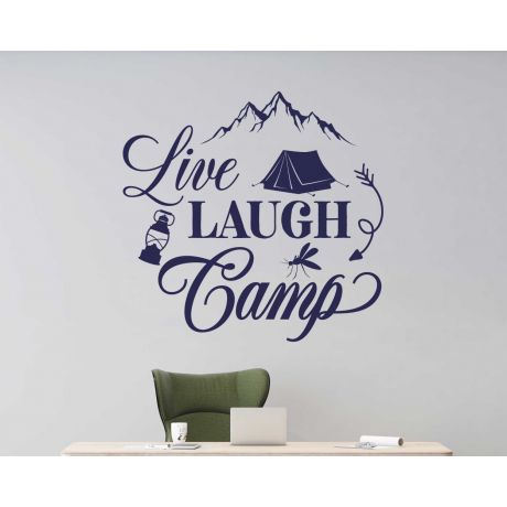 Live Laugh Camp Quotes Wall Decals For Room Wall Decoration
