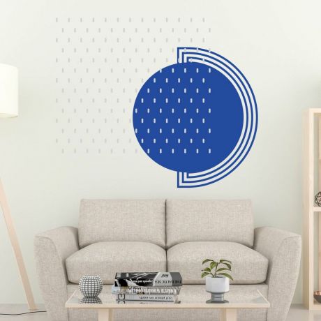 Long Polka Dots Geometric Pattern Wall Decals Circle Wall Art