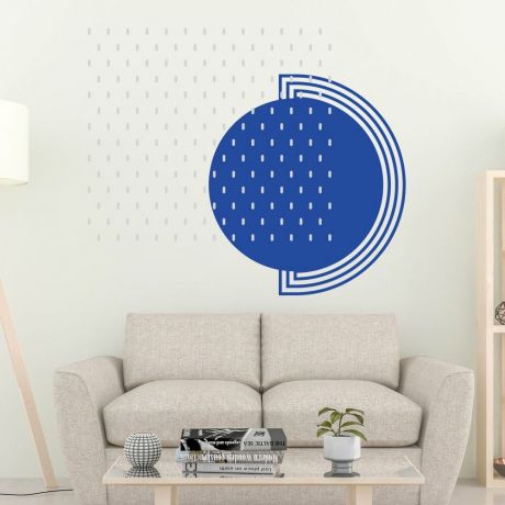 Long Polka Dots Geometric Pattern Wall Decals Circle Wall Art