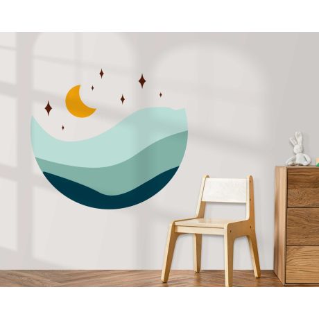 Moon Art Circle Bohemian Wall Decals For Interior Decoration