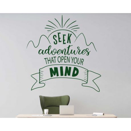 Seek Adventures That Open Your Mind Quotes Wall Decals For Room Wall Decoration