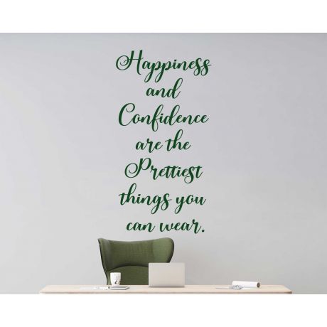 Elevate Your Space With Happiness And Confidence Quotes Wall Decals