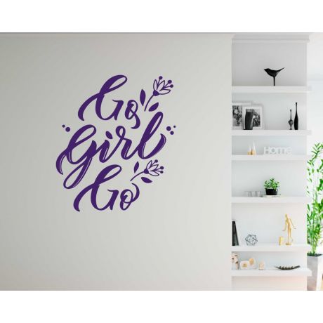 Empower Your Space With 'go Girl Go' Quotes Wall Decals For Girl Room Wall Decoration