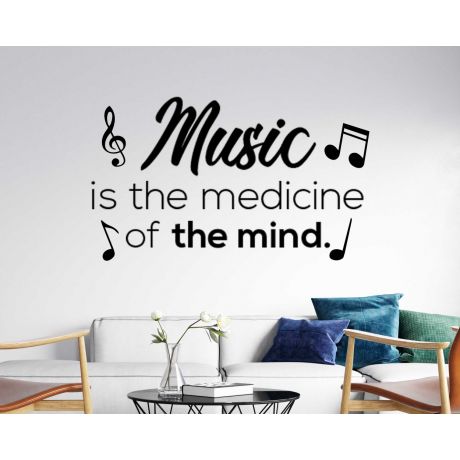 Music Is The Medicine Of The Mind Wall Decals For Room Decoration