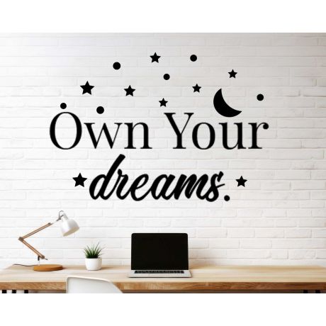 Own Your Dreams Motivational Wall Decals For Room Wall Decoration