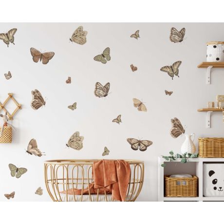 Pastel Color Beautiful Butterflys Wall Sticker for Bedroom Decor