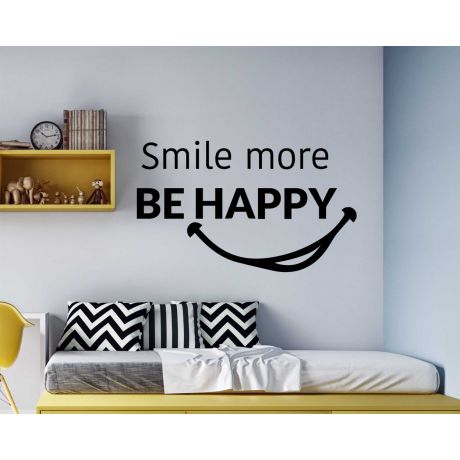 Smile More Be Happy Motivational Quotes Wall Decals For A Positive Vibe