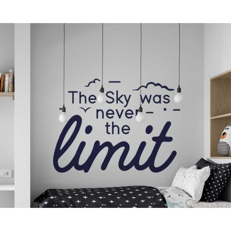 The Sky Was Never The Limit Motivational Quotes Wall Decals For Room Decoration