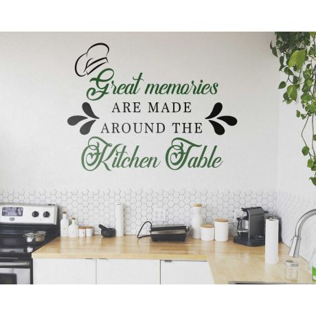 Kitchen Wall Quote "Great memories are made around the kitchen table"