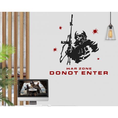 War Zone Do Not Enter Wall Decals For Gaming Room Decoration