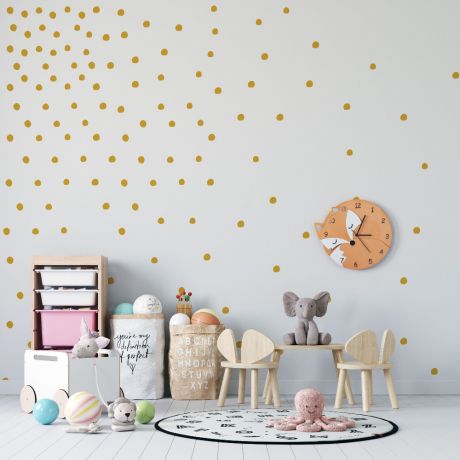 Set of Hand Drawn Dots Wall Decals - Peel and Stick Confetti Wall Stickers