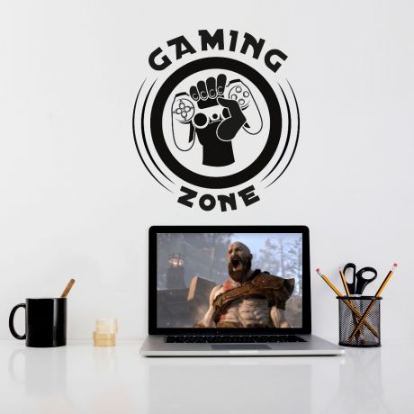 Gaming Zone Decal, large gaming decal, eat sleep decal, gaming wall decal and stickers