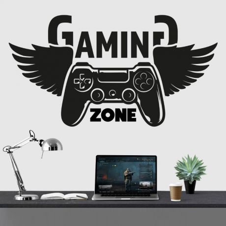 Gaming Zone Wall Decal Sticker Gamer Room Vinyl Wall Decals