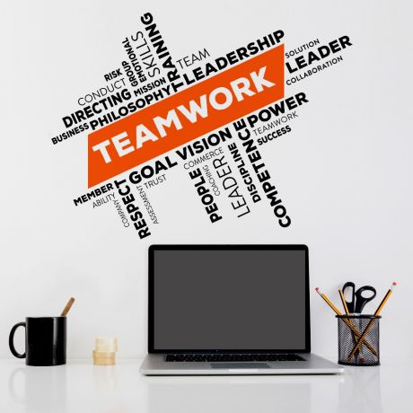 Teamwork workplace Inspirational Quote Office Wall Art | Motivational Quote Wall Decals