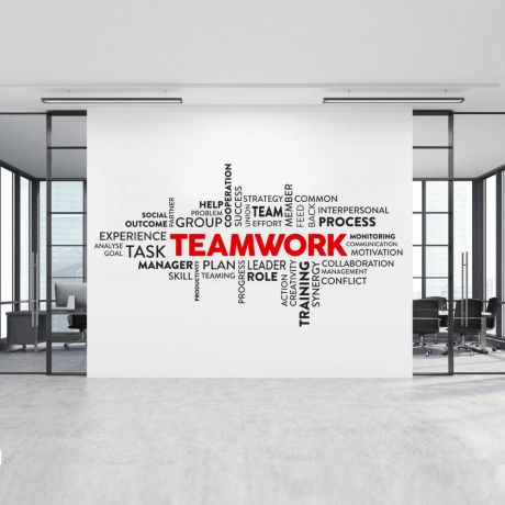 Teamwork Inspirational Quote Office Wall Stickers | Motivational workplace Quote Wall Decals