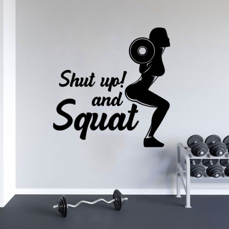 Squat Girls Home Gym Wall Decal, Home Gym Vinyl Wall Sticker, Gym Room Decor