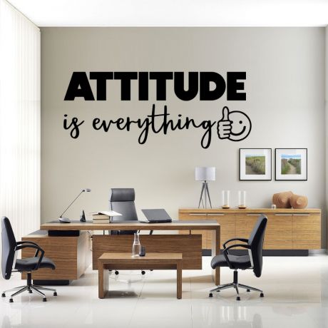 Attitude is Everything Quote Office Wall Stickers | Motivational workplace Quote Wall Decals