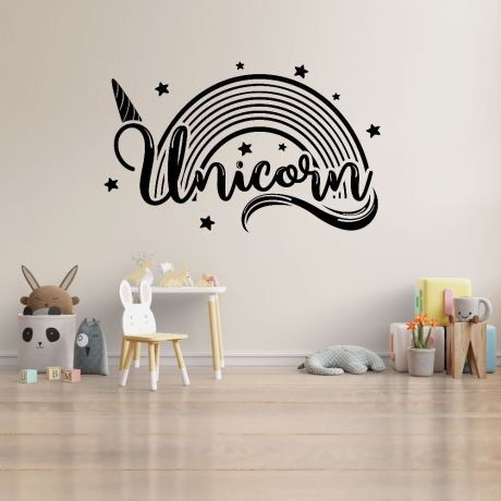Unicorn Rainbow Wall decals, Kids wall Stickers, Kids room Decor