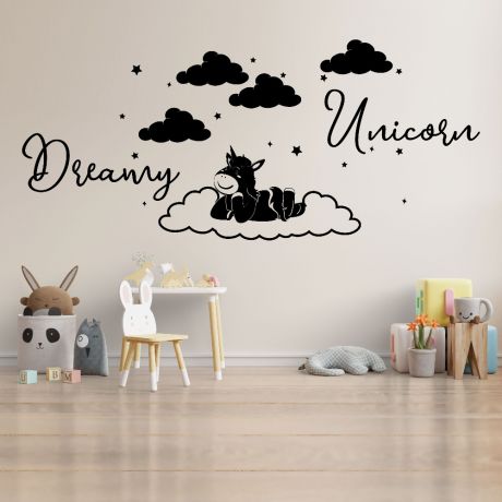 Dreamy Unicorn Home Wall decals, Kids wall Stickers, Kids room Decor