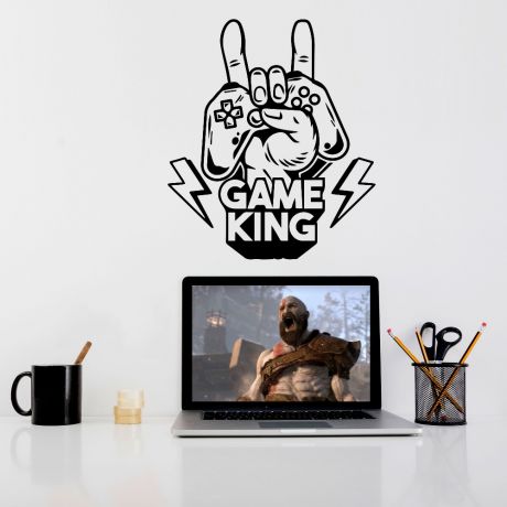 Game King wall decals Gamer Teen Room Vinyl Wall Decal
