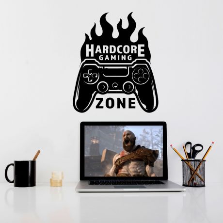 Hardcore Gaming Mode Wall Decal Sticker Gamer Room Vinyl Wall Decals