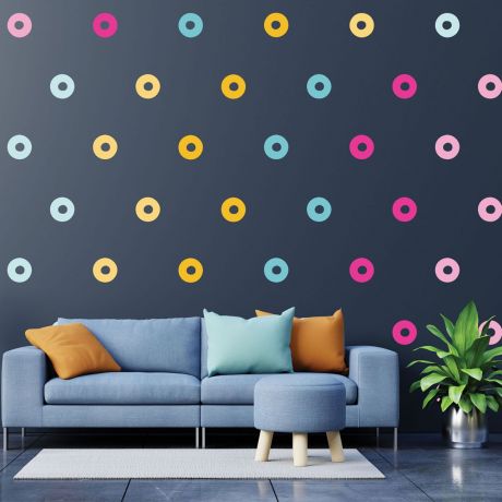 Set of 20 Multicolour Circle Wall Stickers, Pattern for kids room wall stickers