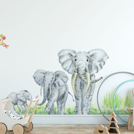 Elephant Wall Decor, Animal wall sticker for children, Kids room wall decal for Home decoration