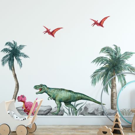 Jurassic Park peel&stick wall sticker, Dinosaur Wall Stickers for Kids Room, kids Room Wall Decal, Home Decor, Wall removable Dinosaur Decal