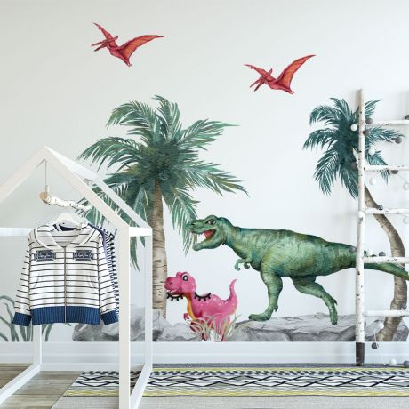 Jurassic Park peel&stick wall sticker, Dinosaur Wall Stickers for Kids Room, kids Room Wall Decal, Home Decor, Wall removable Dinosaur Decal