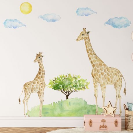 Giraffe Animal wall sticker for children, Kids room wall decal for Home decoration