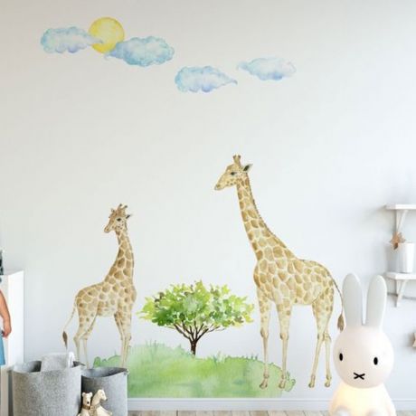 Giraffe Animal wall sticker for children, Kids room wall decal for Home decoration