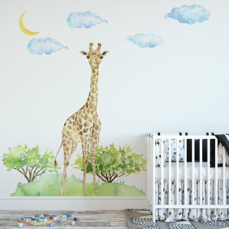 Giraffe Nursery Wall Decor, Animal wall sticker for children, Kids room wall decal for Home decoration