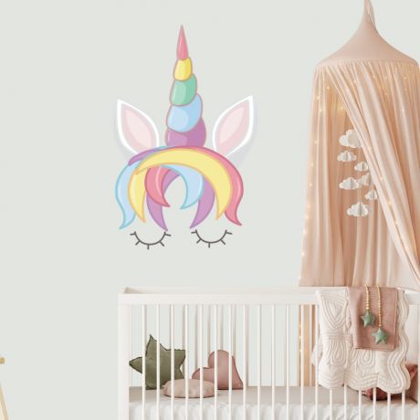 Unicorn Horn Wall Stickers Fantasy Girls Bedroom Wall Art
