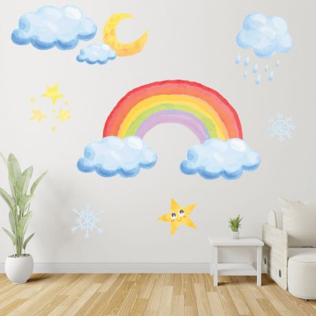 Rainbow Wall Stickers Fantasy Girls Bedroom Wall Art
